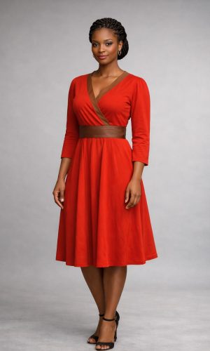 Crimson Confidence Wrap Dress