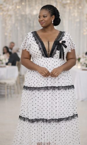Monochrome Charm Polka Dot Dress