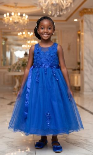 Princess Azure Tulle Dream Dress  8-10 years