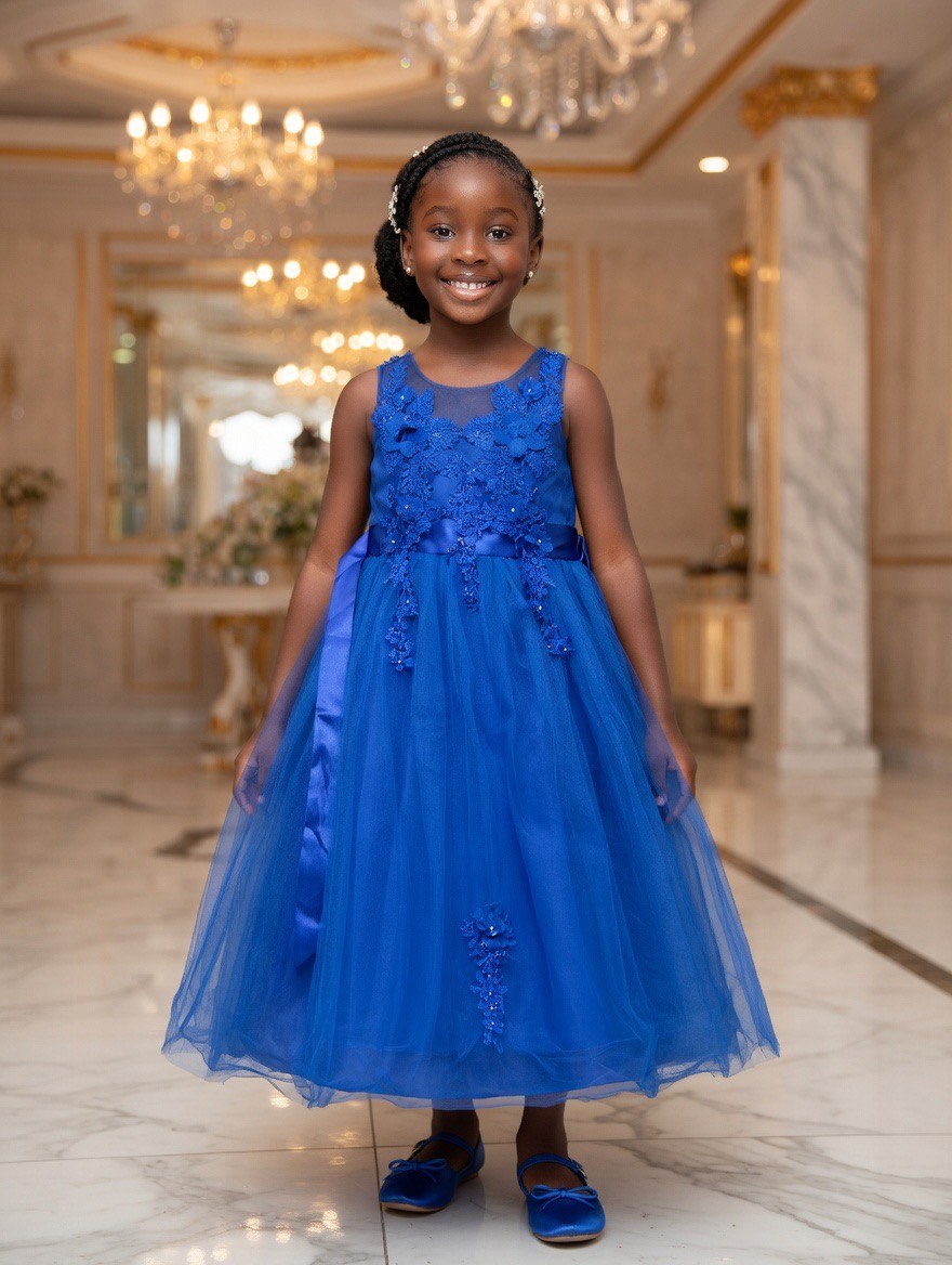 Princess Azure Tulle Dream Dress 8-10 years