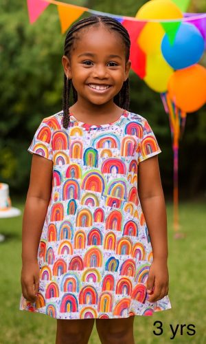 Rainbow Joy Twirl Dress Age: 3 years
