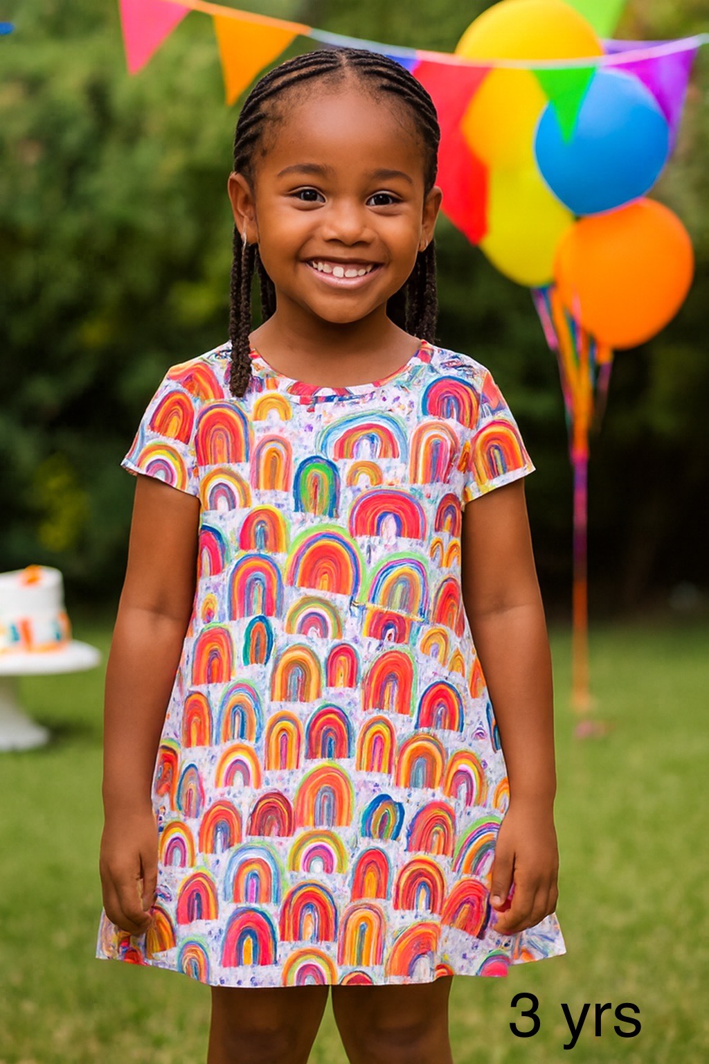 Rainbow Joy Twirl Dress Age: 3 years