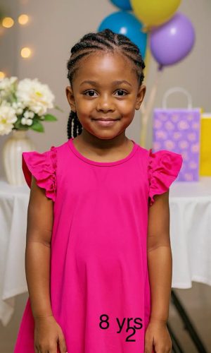 Rosy Flutter Party Dress Age: 8 years