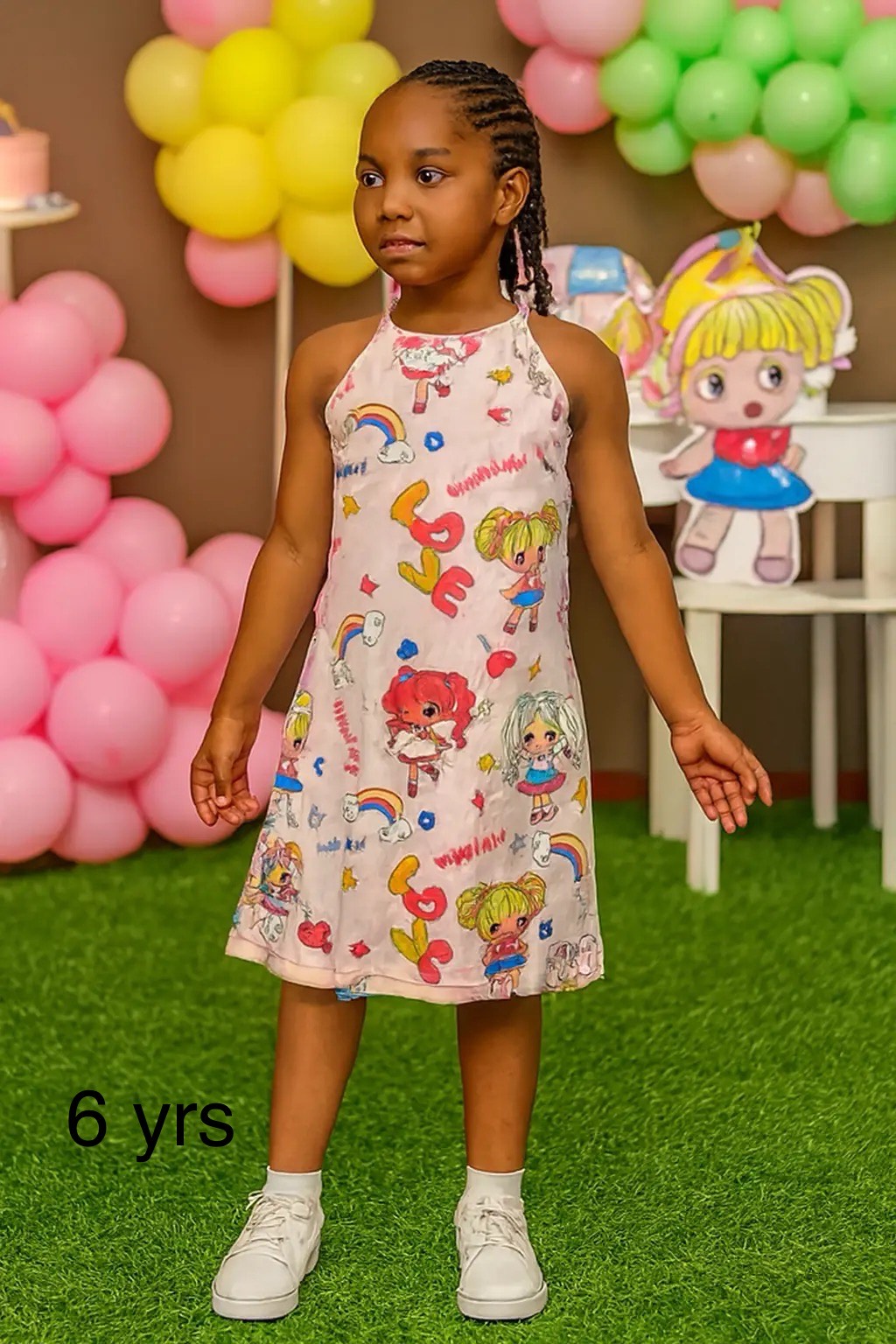 Colorful Cartoon Party Dress Age : 6 years