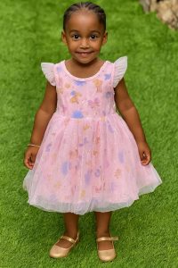 Soft skin friendly fabric for all day comfort, perfect to make your little one feel special at every occasion. featuring delicate flutter sleeves and a beautifully flared skirt area, the dress offer a great blend of comfort and classy style. ideal for parties and special events, photoshoot/ picture perfect