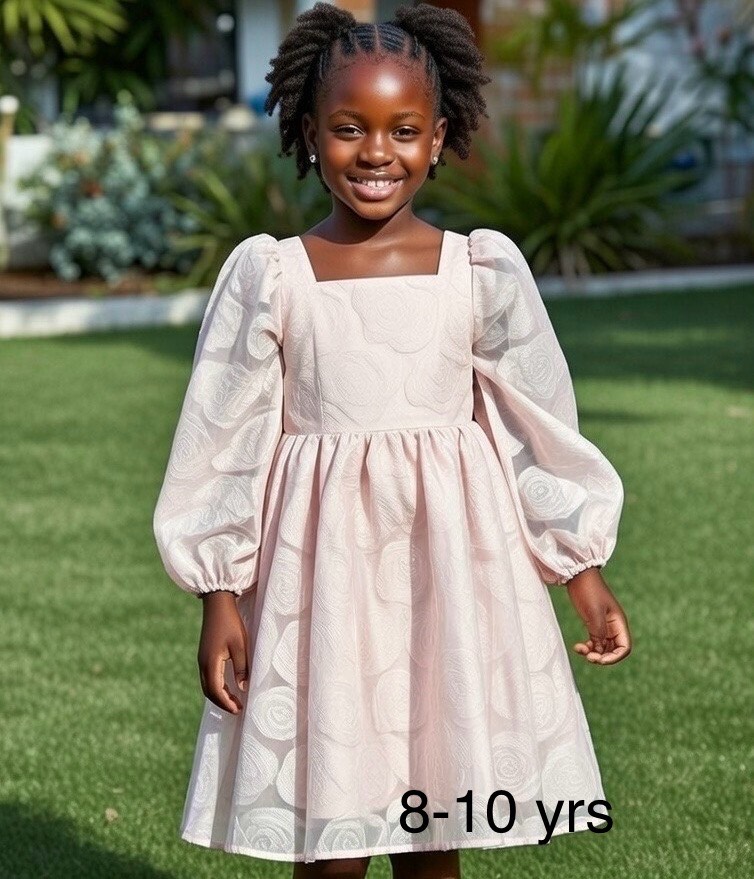 Blush Belle Puff-Sleeve Dress Age: 8-10 years