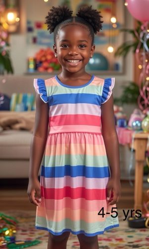 Rainbow Smile Twirl Dress        Age: 4-5 years