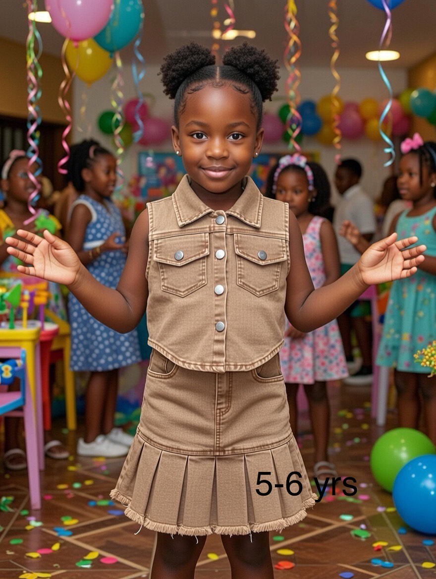 Chic Explorer Pleated Skirt Set Age: 5-6 years