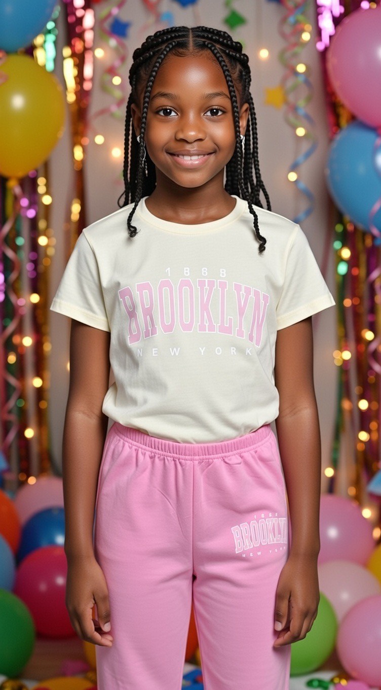 Brooklyn New York Graphic Outfit – Girls Casual Set Age: 10-12 years - Image 2