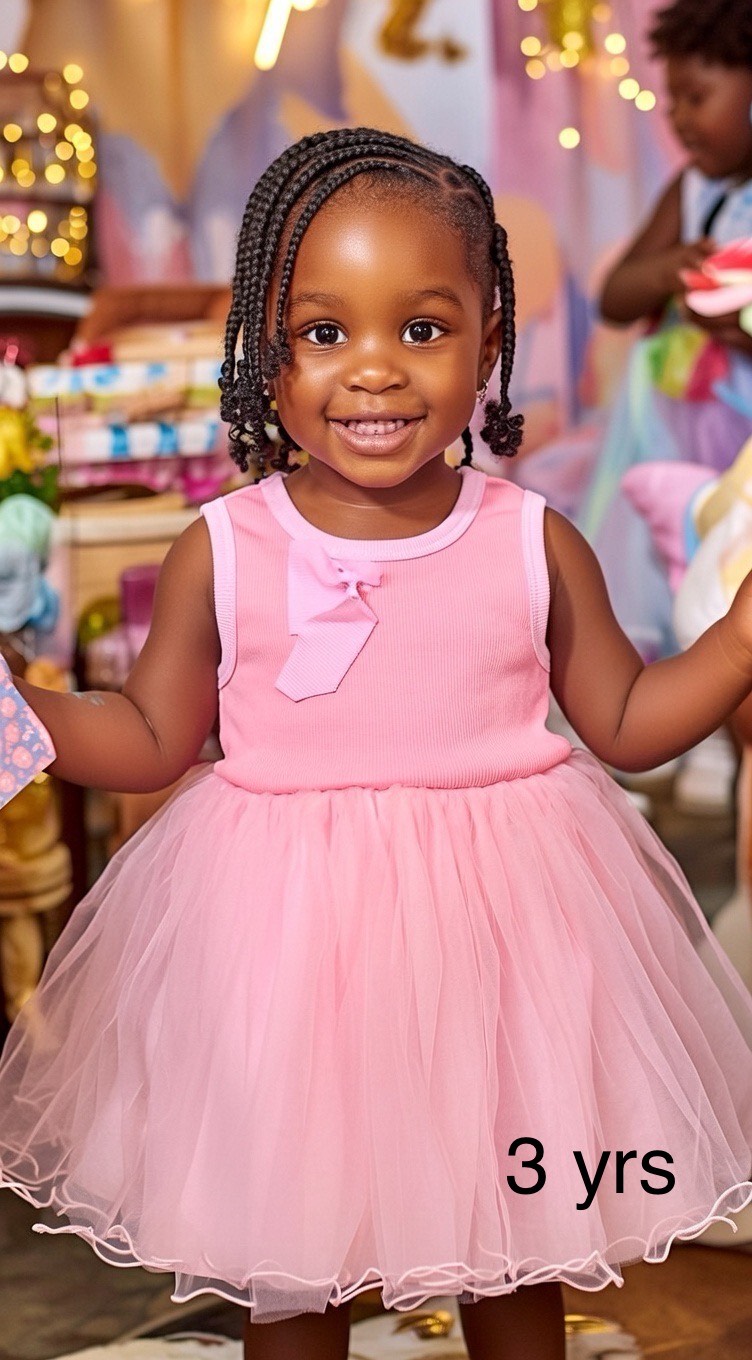 Pink Bow Princess Party Dress Age: 3 Years